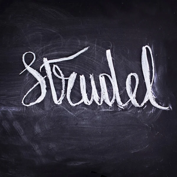 La inscripción "Strudel " Imagen de stock