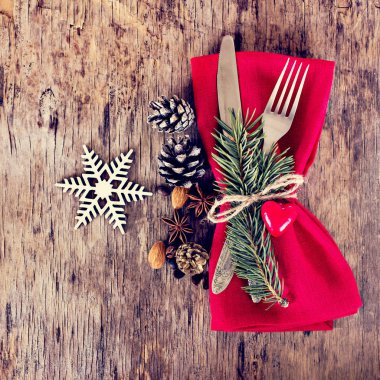 Tablo ile bir kış, Noel dekorasyonu ayarla