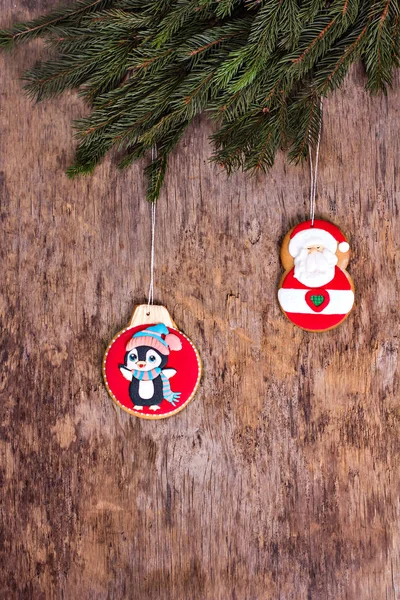 Bolachas de Natal. Biscoitos de Natal com decoração festiva . — Fotografia de Stock