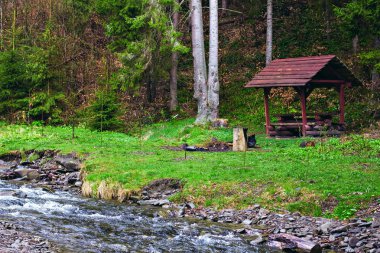 Arbor için dinlenme-dağ Nehri yakınında.