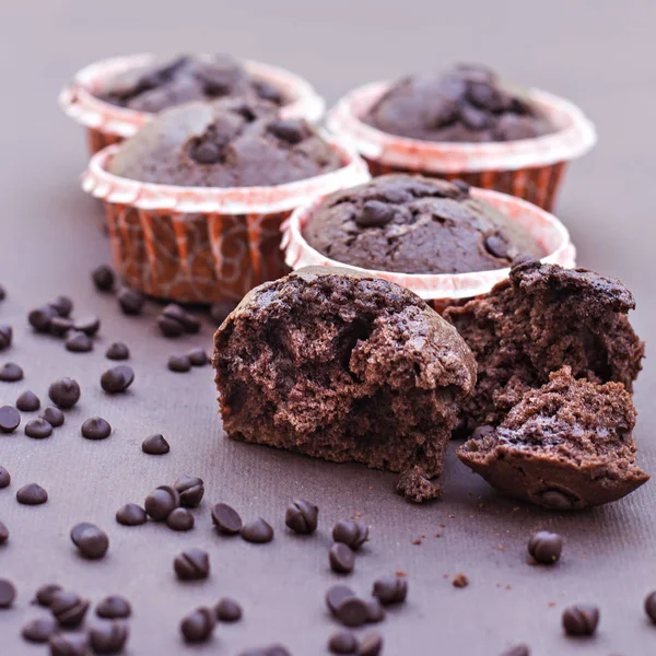 Schokolade Capcake auf dem Tisch. — Stockfoto