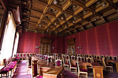 Chernivtsi güzel tarihi yapı Ulusal Üniversitesi'nde iç salonları