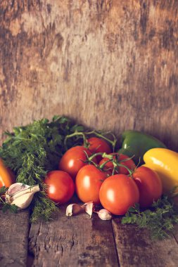 domates, biber, sarımsak, otlar