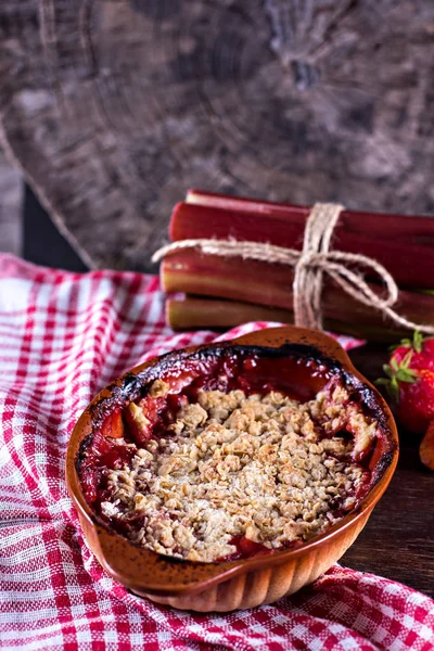 Homemade pie with strawberries.