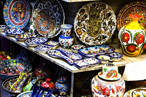 Romãs Cerâmica Vermelha Lembrança Venda Mercado Cidade Velha Jerusalém Bela — Fotografia de Stock