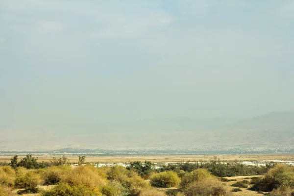 Paisaje Camino Hacia Mar Muerto Israel Desierto Arbustos Paisaje Camino — Foto de Stock