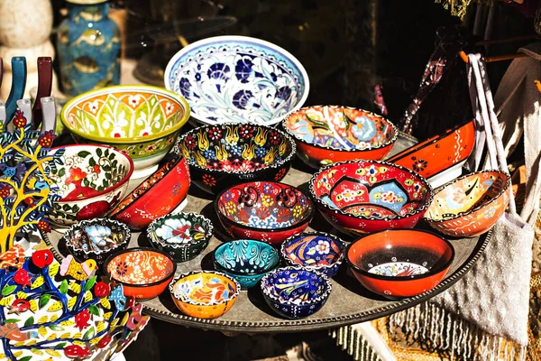 Pamiątka Ceramiczna Sprzedaż Starym Mieście Jerozolimie Piękne Zdjęcie Sklepów Pamiątkami — Zdjęcie stockowe