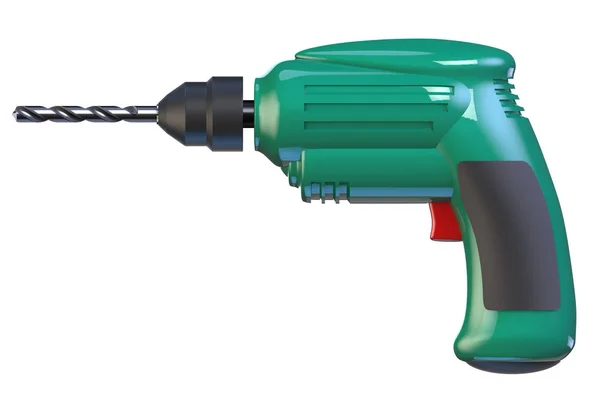 Green drill with a drill — Stock Photo, Image