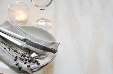 Mumlar ve lavanta ile festival Tablo ayarı.