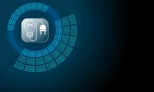 Fundo abstrato vetorial com código binário circular e energia —  Vetores de Stock