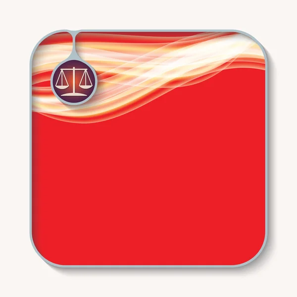 Zone de texte pour remplir votre texte et symbole de justice — Image vectorielle