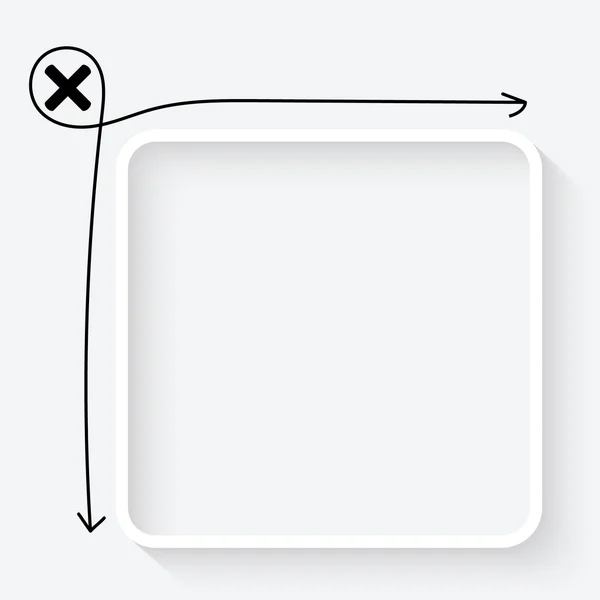 Une zone de texte blanche et un symbole de multiplication — Image vectorielle