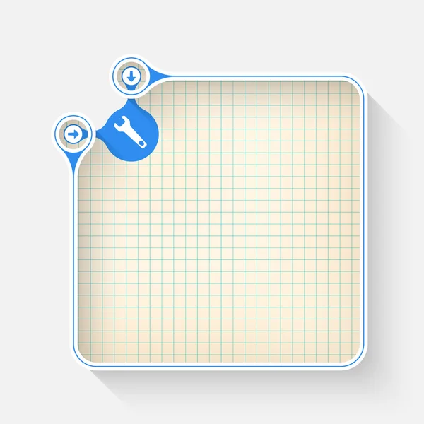 グラフ用紙やスパナを使用してテキストのホワイト ボックス — ストックベクタ