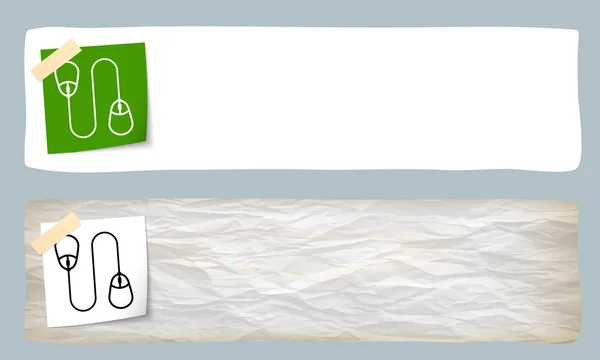 Dois banners e o mouse — Vetor de Stock