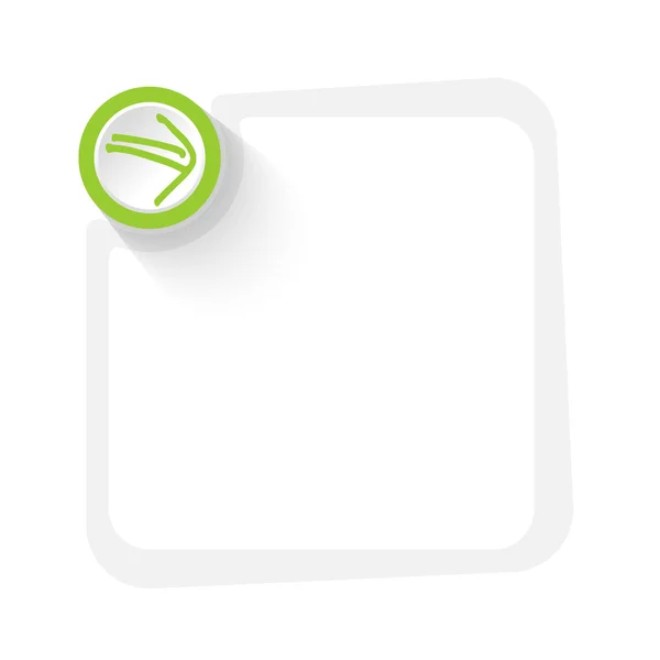 Cerchio verde con freccia scritta a mano e cornice grigia per il tuo tex — Vettoriale Stock
