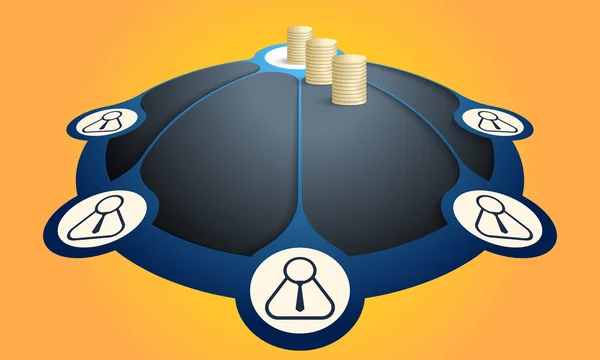 Gekleurde info afbeelding met thema van menigte financiering — Stockvector