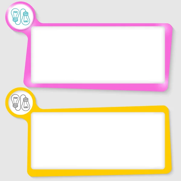 Uppsättning av två textrutor för din text och idé symbol — Stock vektor