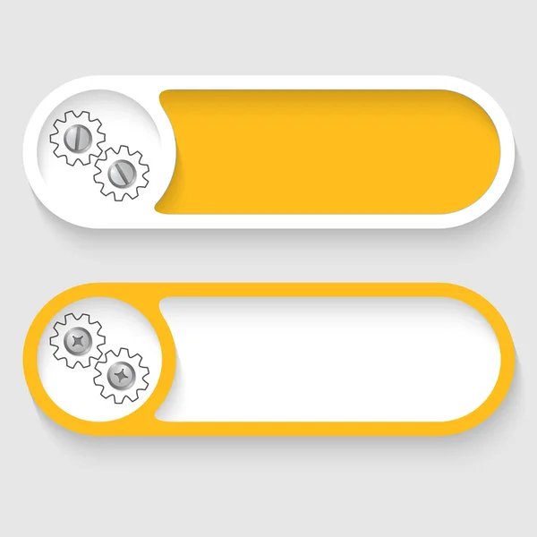Set aus zwei abstrakten Vektor-Tasten mit Zahnrädern — Stockvektor