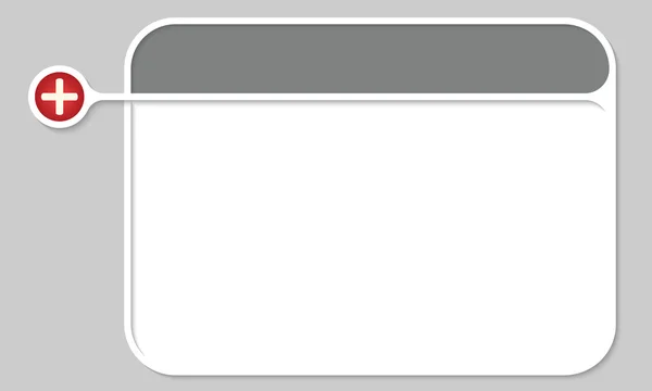 Caixa de texto cinza para o seu texto e símbolo de adição — Vetor de Stock