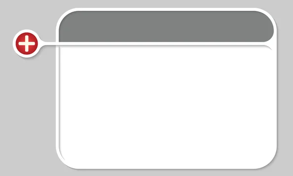 Grå textrutan för texten och plus symbolen — Stock vektor