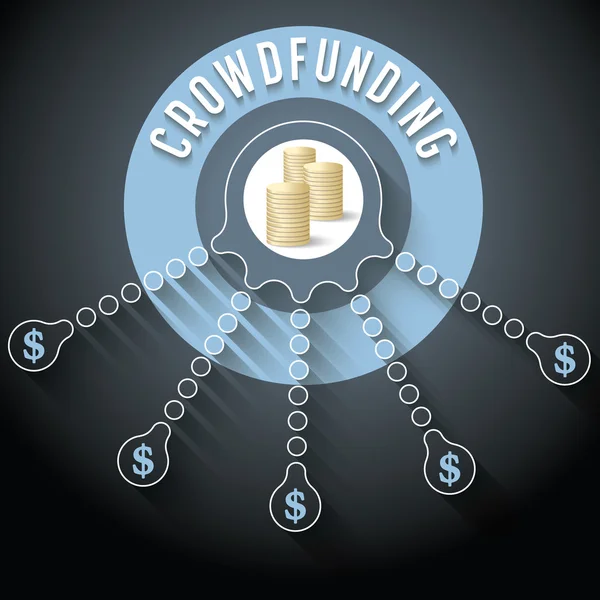 Vektör dairesel nesneyle Tema Crowd finansman