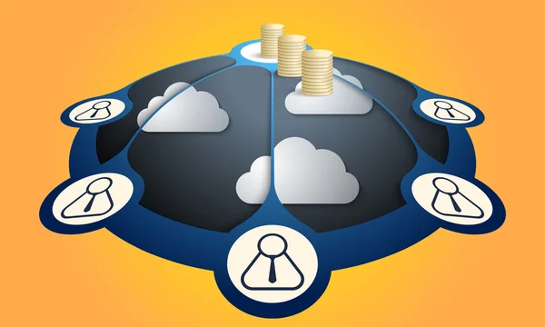 Renkli bilgi grafik tema Crowd finansman ile