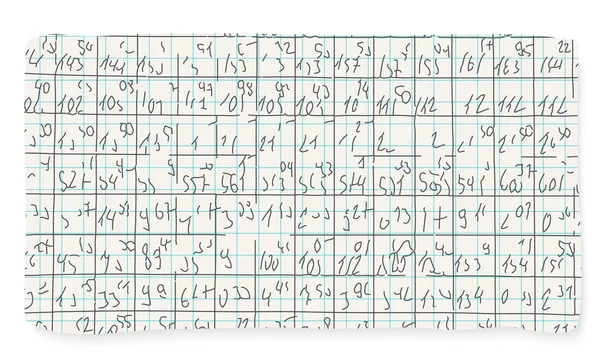 Gráfico papel y números escritos a mano — Archivo Imágenes Vectoriales