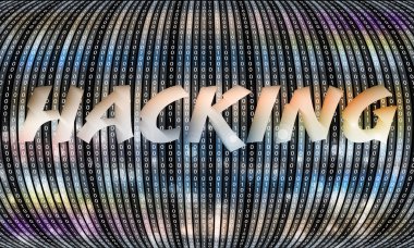 Fütüristik vektör zemin ve ikili kod ve kesmek kelimeler