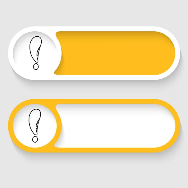 Set of two vector abstract buttons and hand written exclamation — Stock vektor