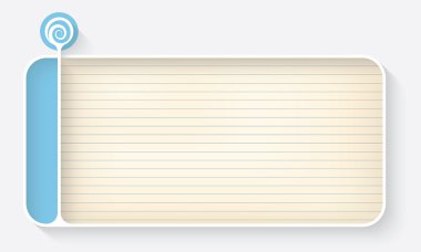 Beyaz metin kutusu çizgili kağıt ve sarmal ile metin için