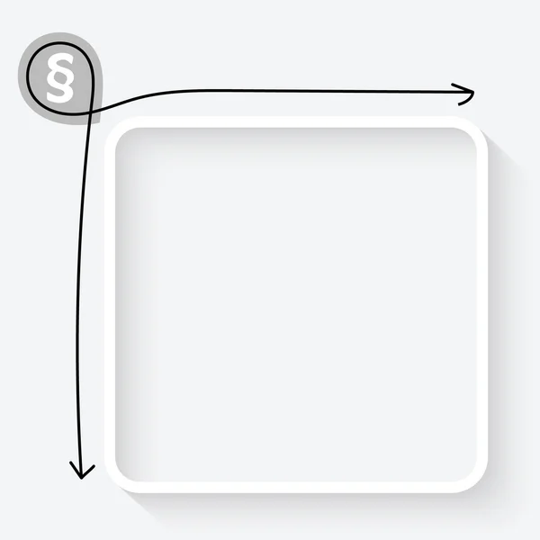 Een witte tekst-doos en lid-symbool — Stockvector