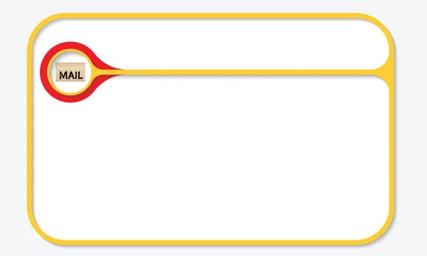 Векторное текстовое поле для текста и конверта — стоковый вектор