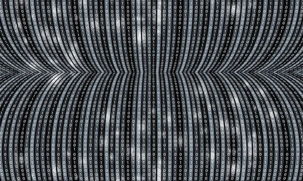 黑暗的未来派矢量背景和二进制代码 — 图库矢量图片