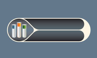 Vektör çift düğme metin ve test tüpleri için