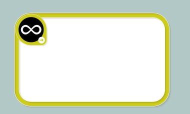 Yeşil metin çerçevesi için metin ve sonsuzluk sembolü