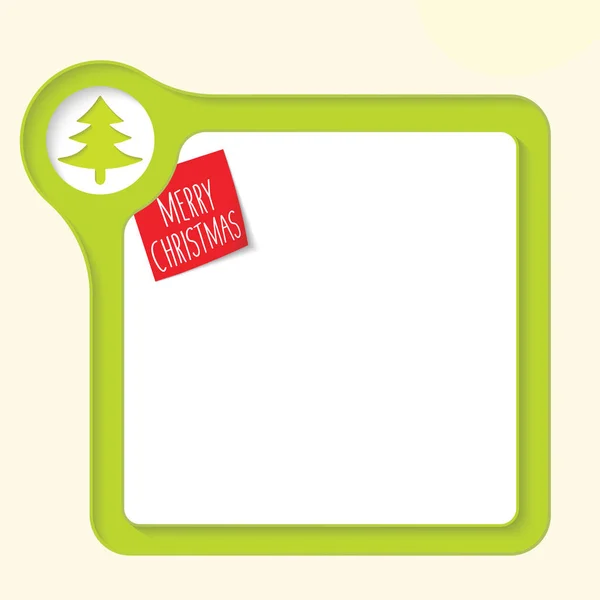 Boîte verte vectorielle pour votre texte et symbole de Noël — Image vectorielle