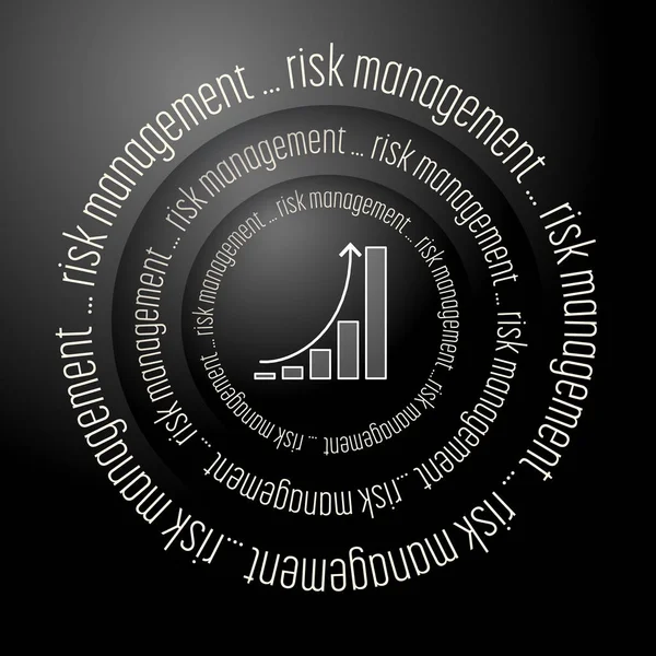 言葉のリスク管理と黒いベクター抽象的な背景 — ストックベクタ