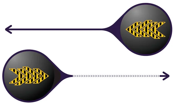 为您的文本和条纹的箭头矢量双按钮 — 图库矢量图片