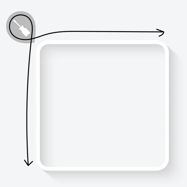 Un cuadro de texto blanco e icono del destornillador — Vector de stock