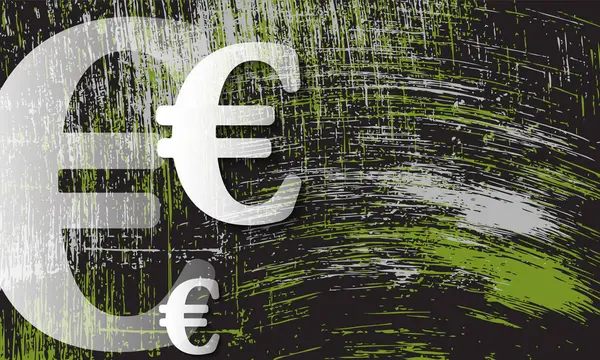 Fundo riscado e símbolo transparente do euro — Vetor de Stock