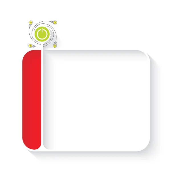 Cuadro de texto blanco para su texto y botón de encendido — Archivo Imágenes Vectoriales