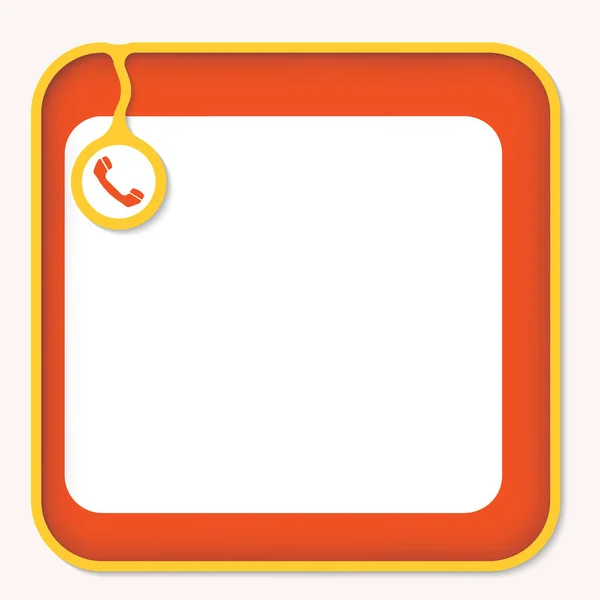 Caixa de texto para preencher o seu ícone de texto e telefone — Vetor de Stock