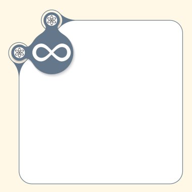 Metin ve sonsuzluk simgesi doldurmak için vektör kutusu