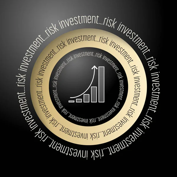 Donkere vector abstracte achtergrond met de woorden risico-investeringen — Stockvector