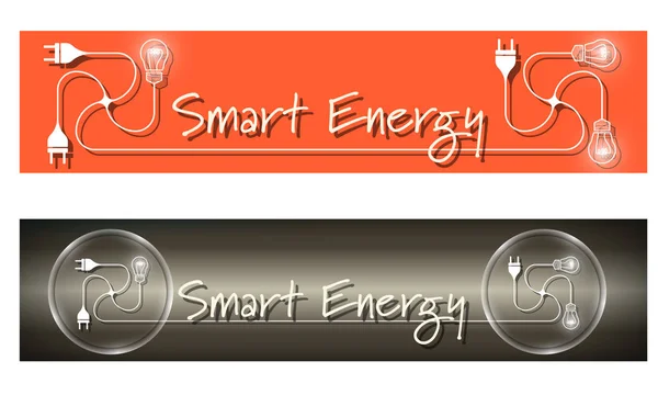 Conjunto de dois banners e as palavras energia inteligente — Vetor de Stock