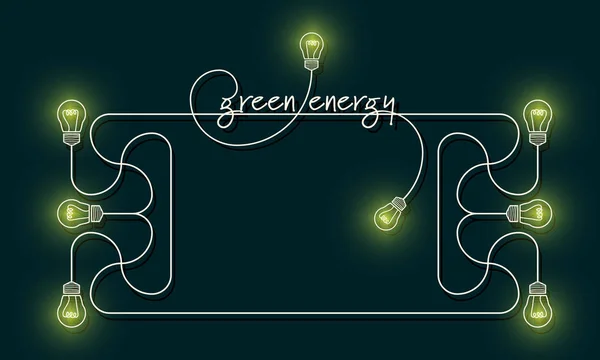 Αφηρημένο κείμενο πλαίσιο και η λόγια πράσινη ενέργεια — Διανυσματικό Αρχείο