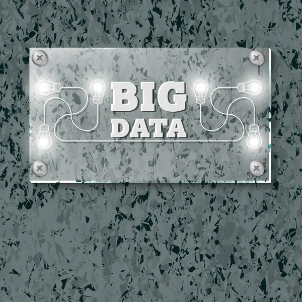 Arka plan cam panel ve kelime büyük veri ile mermer — Stok Vektör