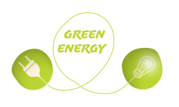 Vector bollen en de woorden groene energie — Stockvector