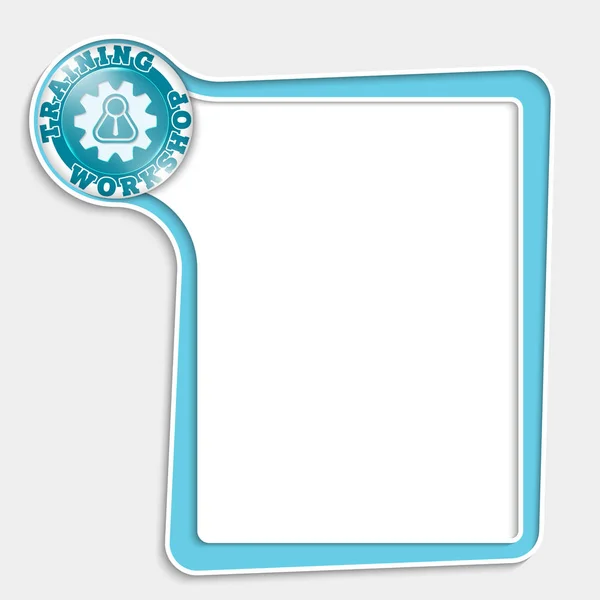 Caixa de texto azul para qualquer ícone de texto e oficina — Vetor de Stock