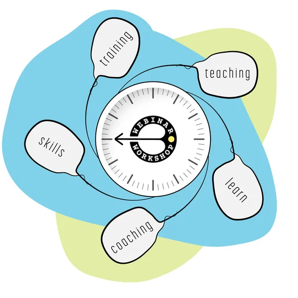 Vector de color info gráfico con tema de webinar — Vector de stock